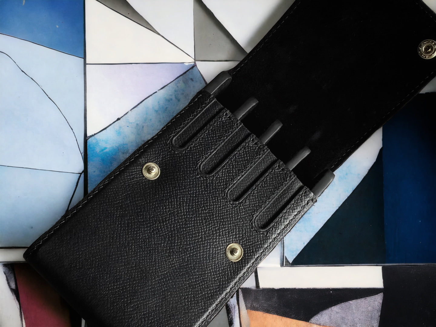 Epsom Black Cowhide Pen Case