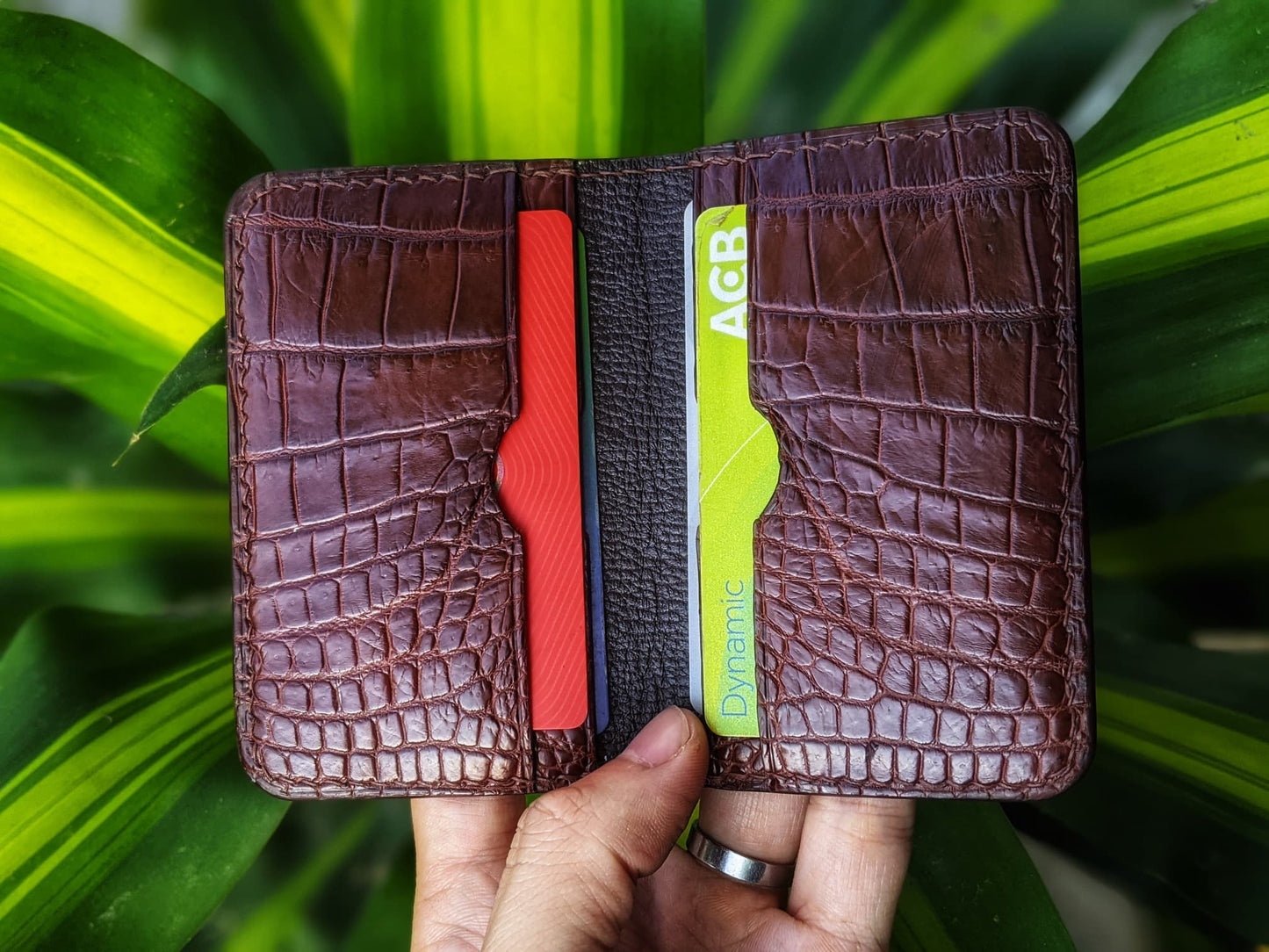Brown Alligator Card Holder