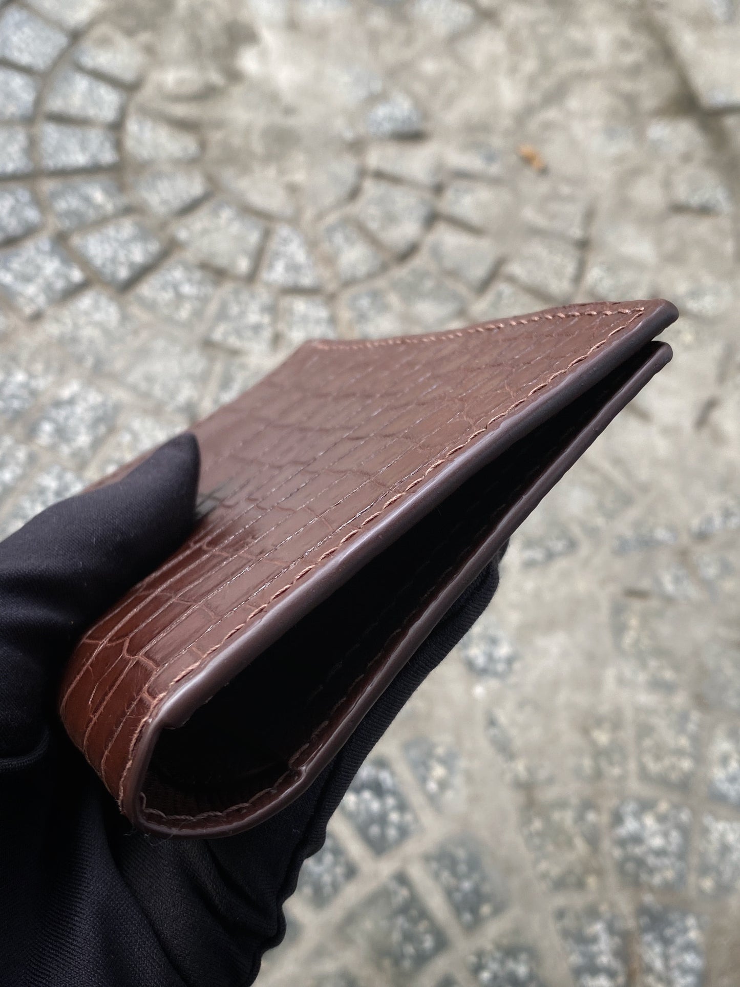 Custom Brown Alligator Passport Holder