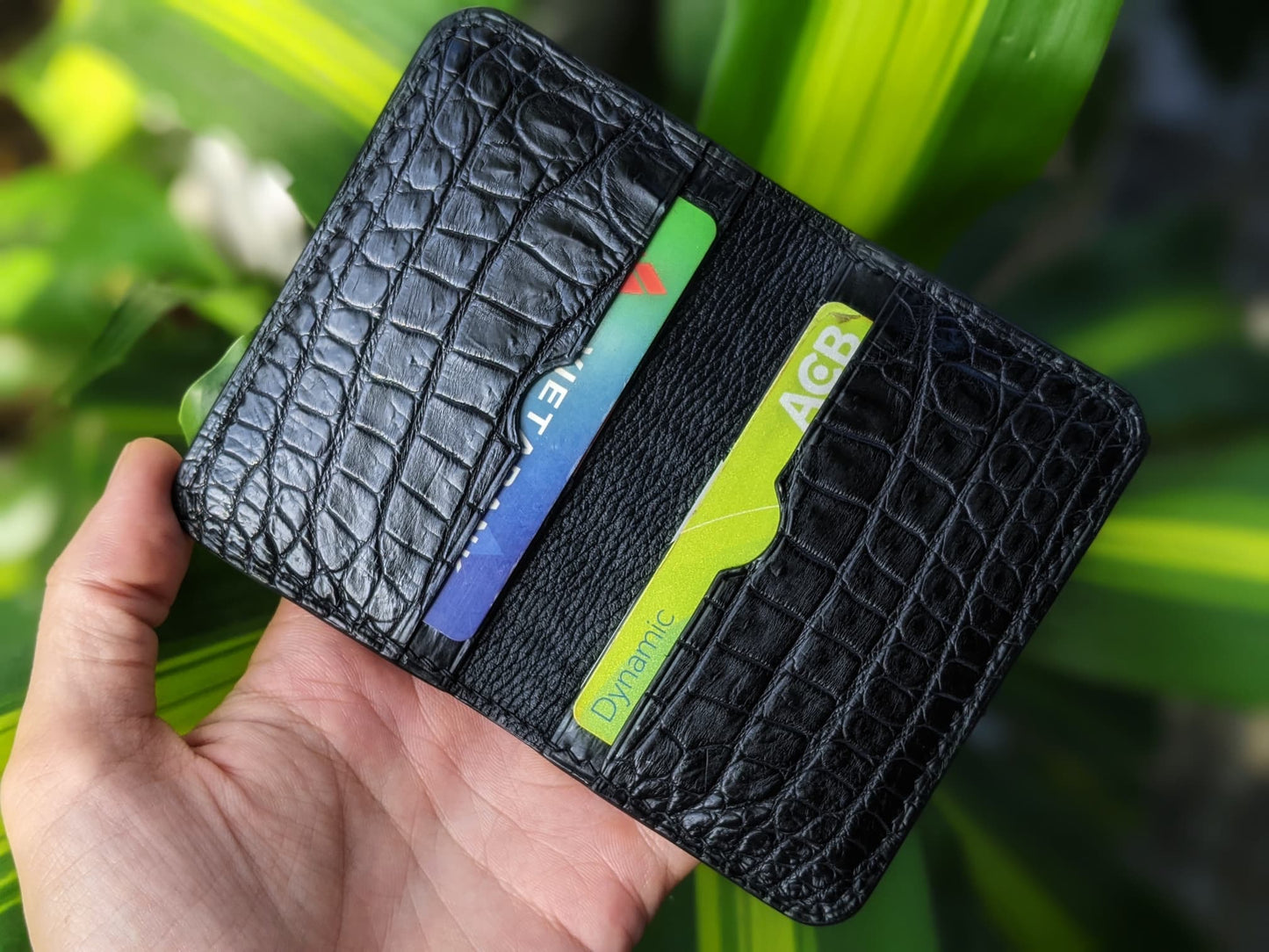 Black Alligator Card Holder