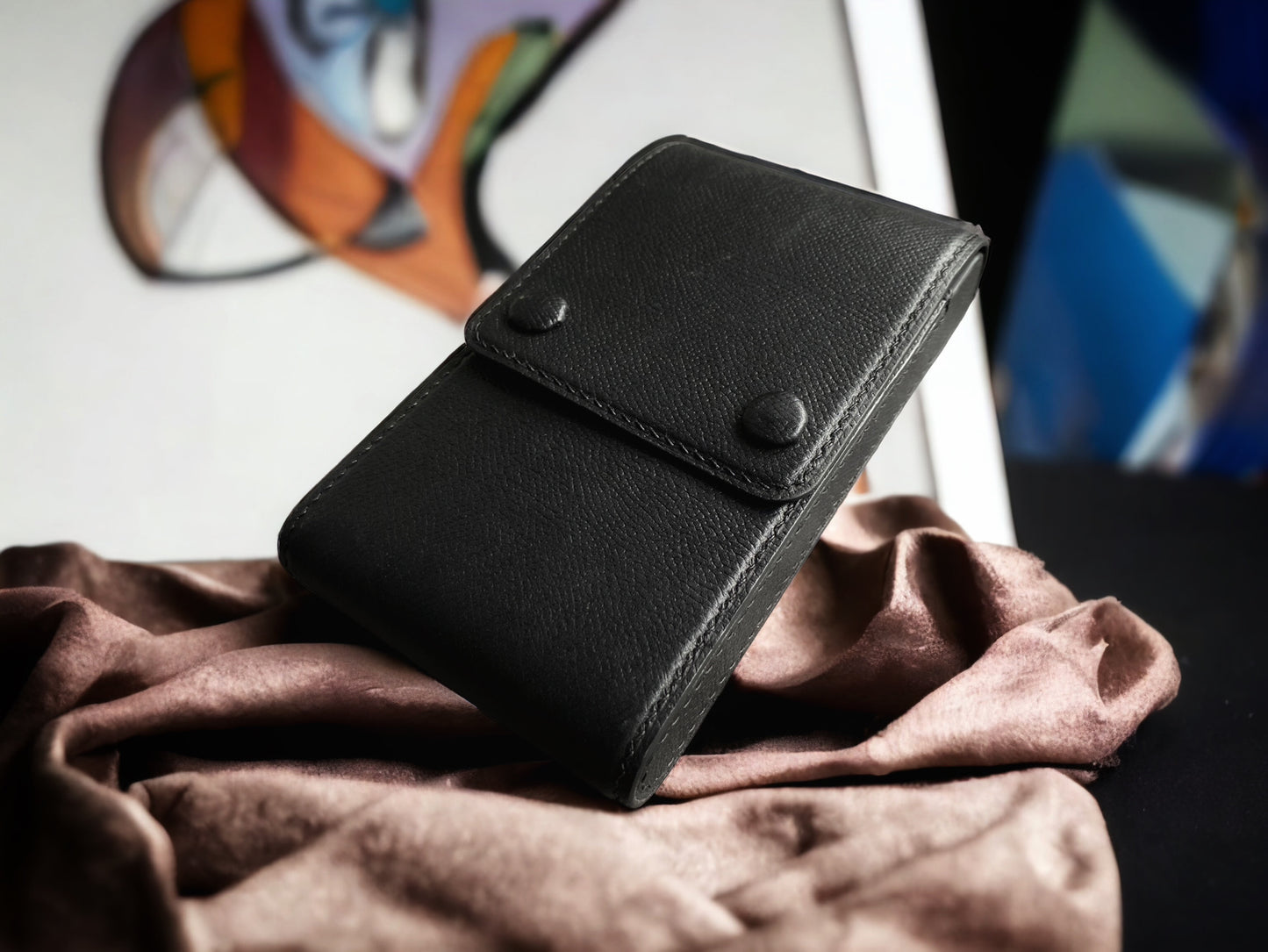 Epsom Black Cowhide Pen Case