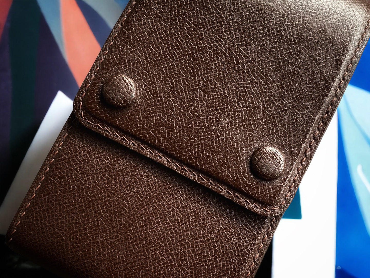 Epsom Dark Brown Cowhide Pen Case