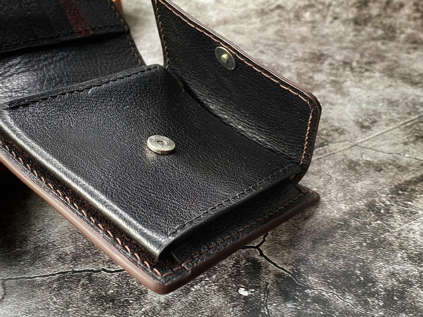 Custom Brown Ostrich Leg Wallet with Coin Pocket