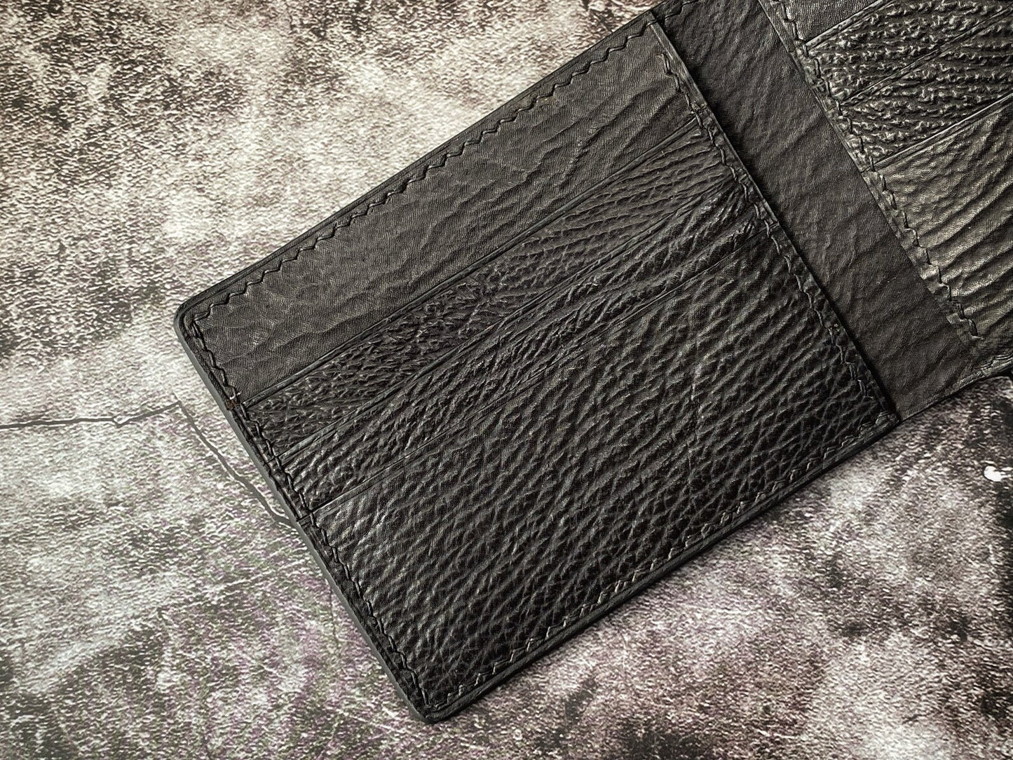 Black Shark Skin Leather Wallet
