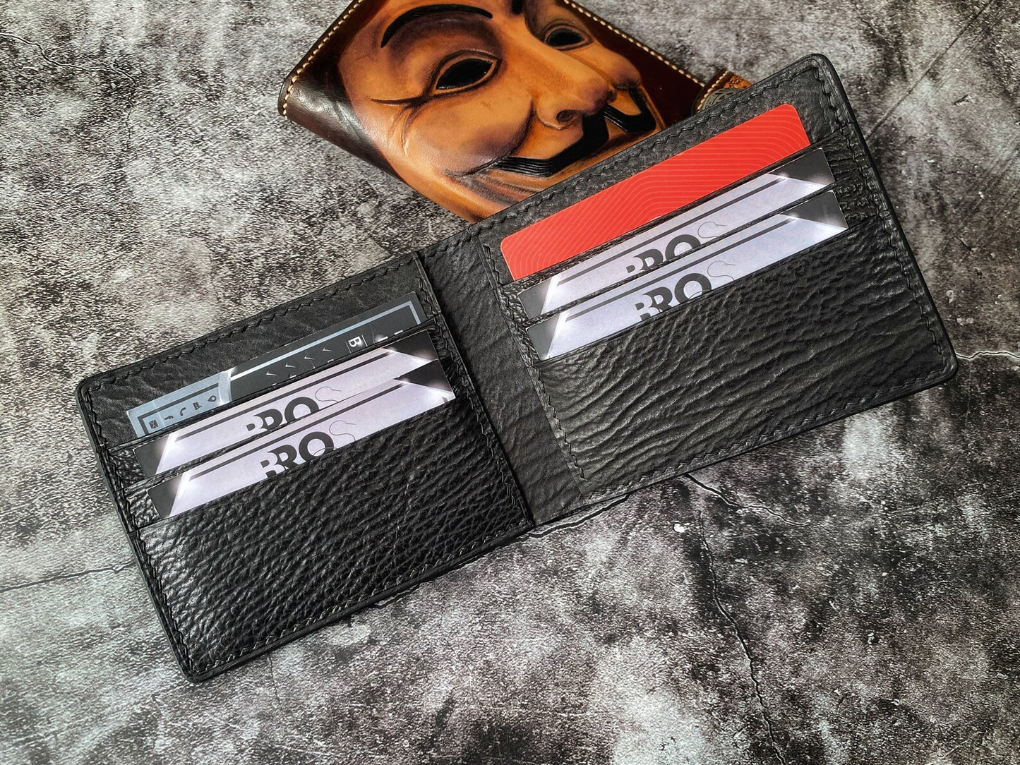 Black Shark Skin Leather Wallet