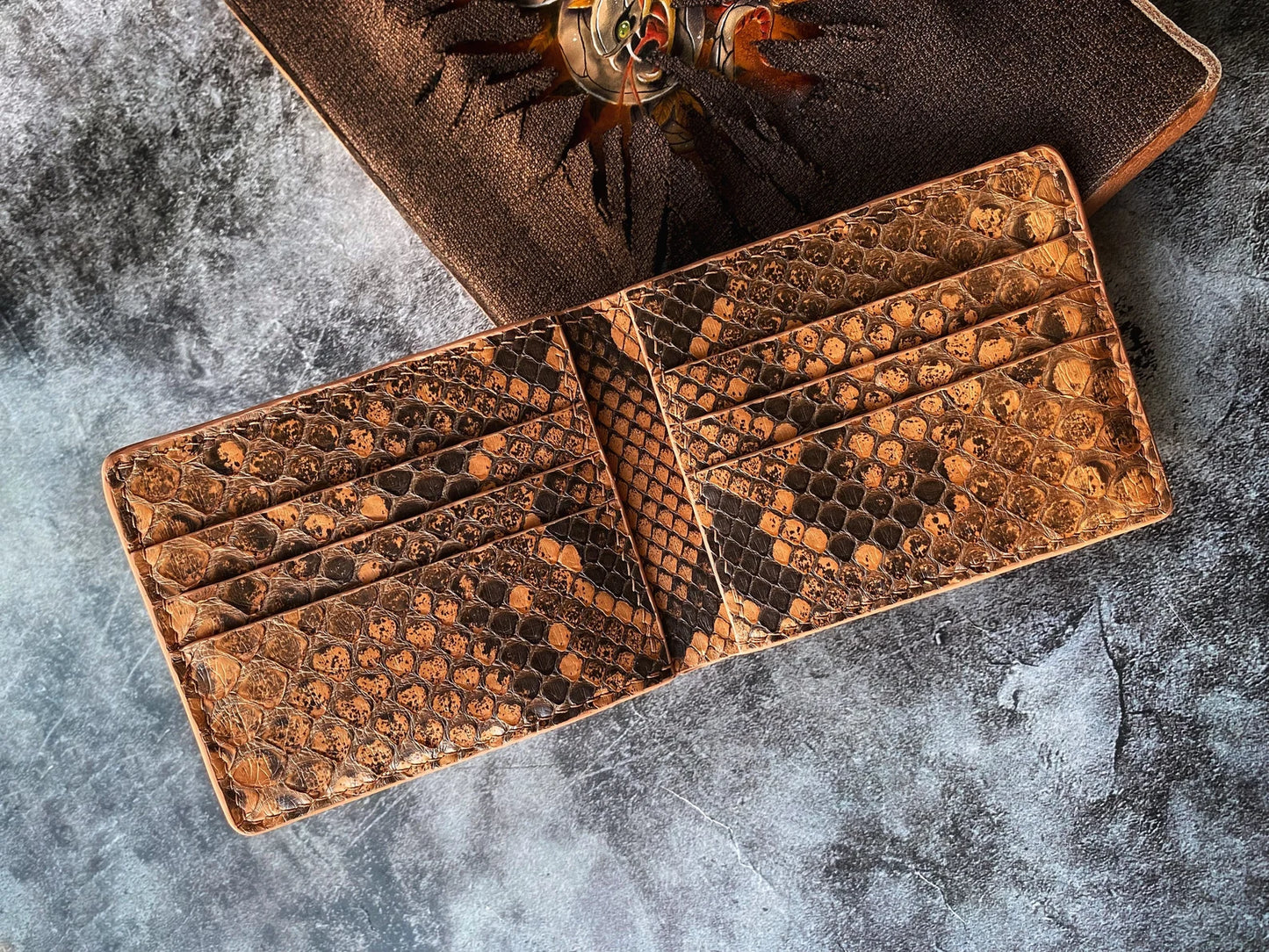 Brown Python Men Wallet