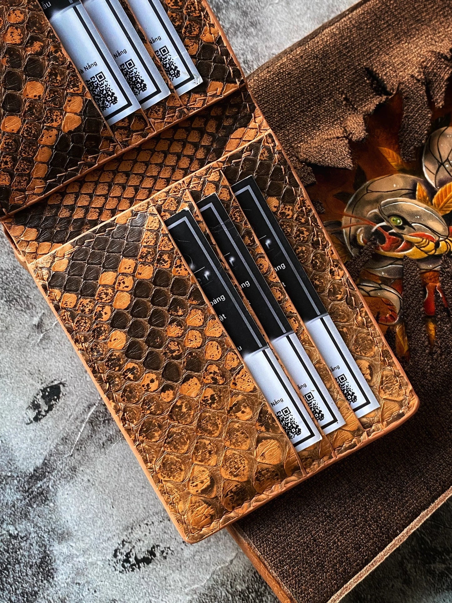 Brown Python Men Wallet