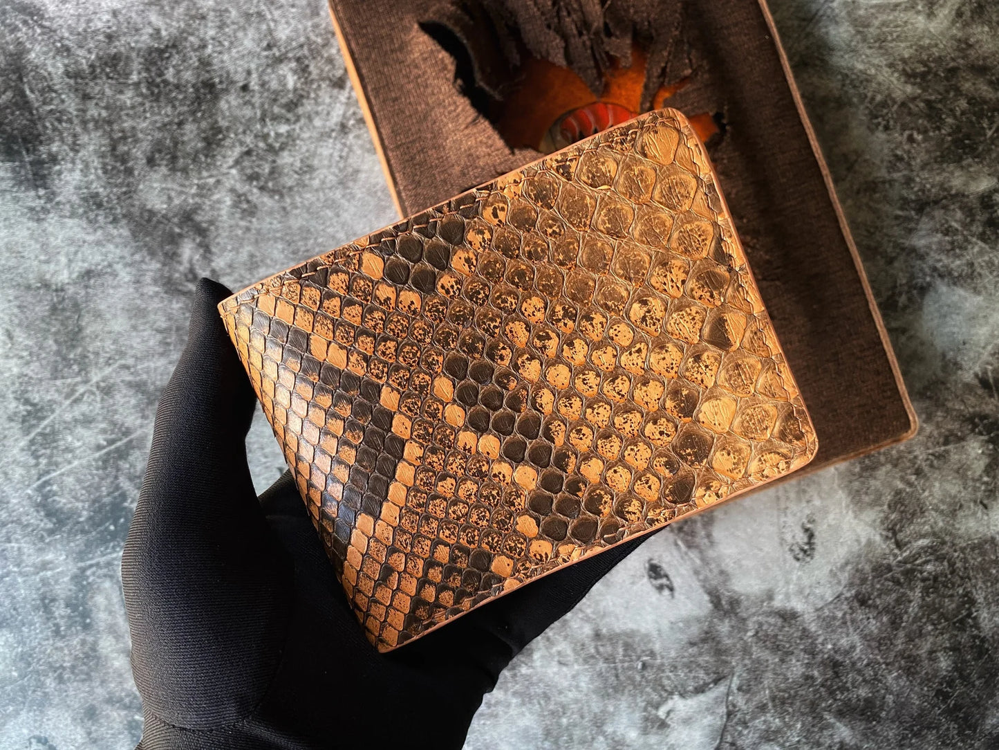 Brown Python Men Wallet