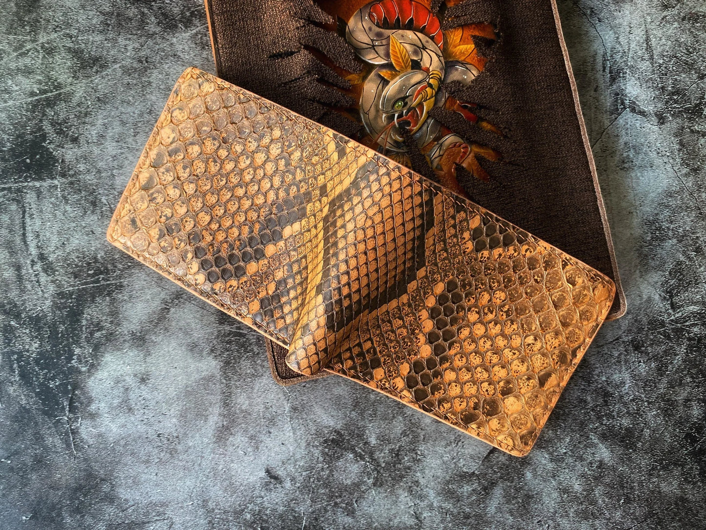 Brown Python Men Wallet