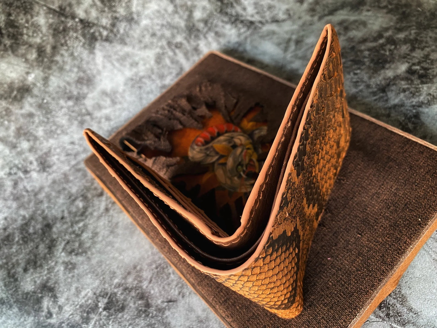 Brown Python Men Wallet