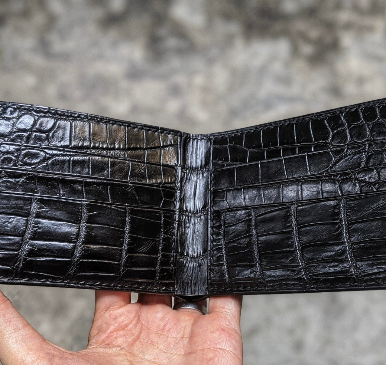 Black Alligator Leather Wallet