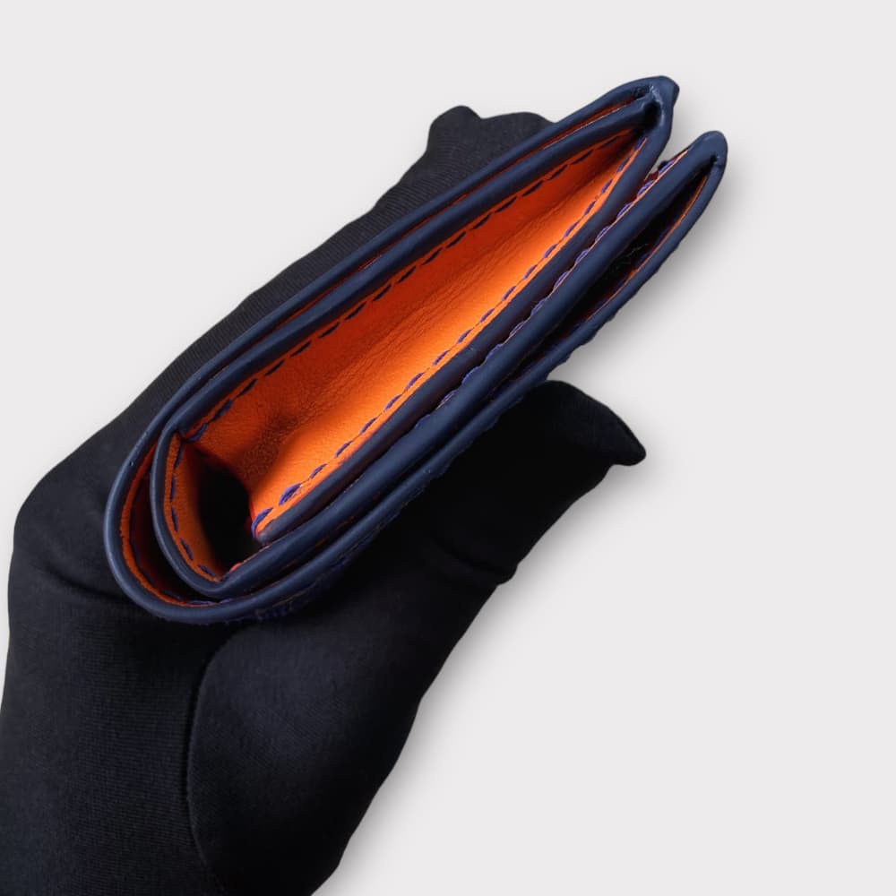 Navy Blue mix Gold Lizard Wallet