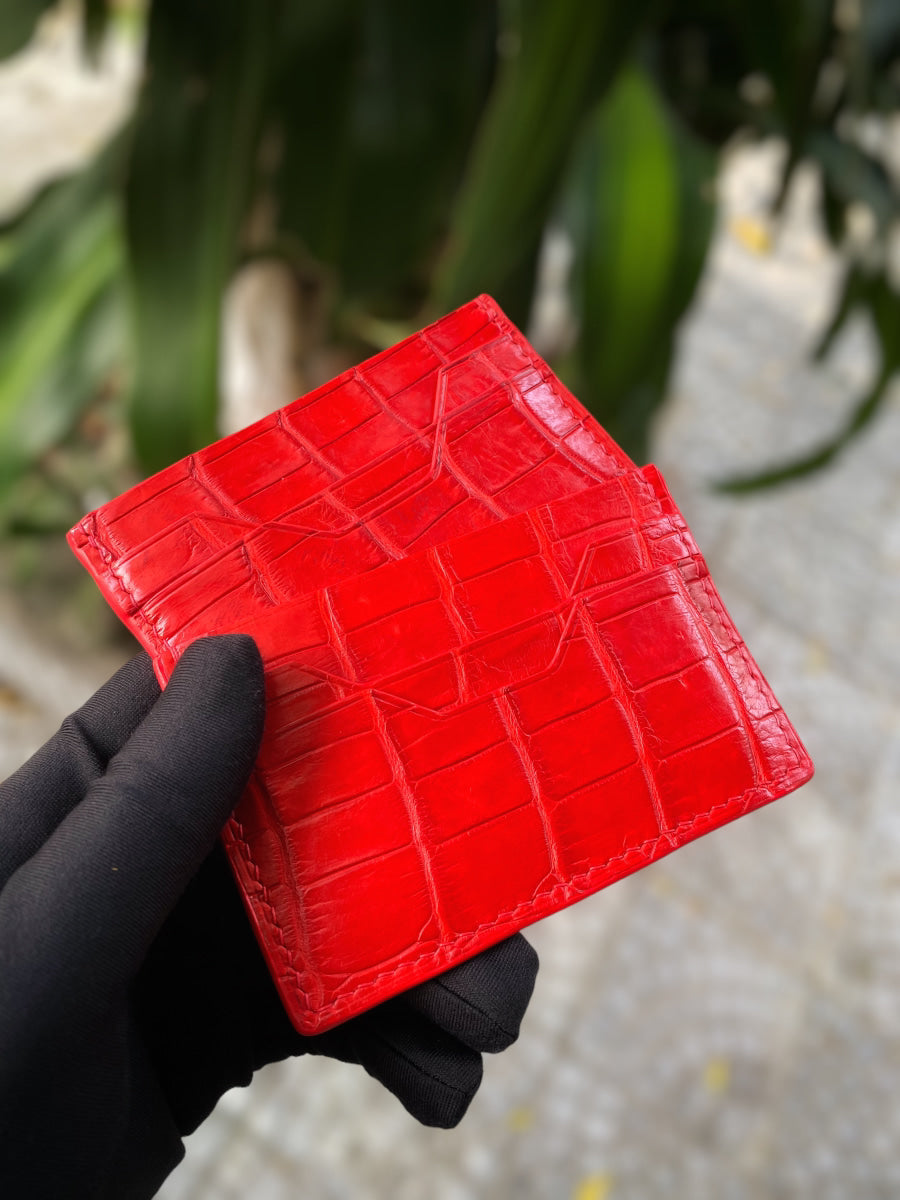 Custom Red Alligator Card Holder