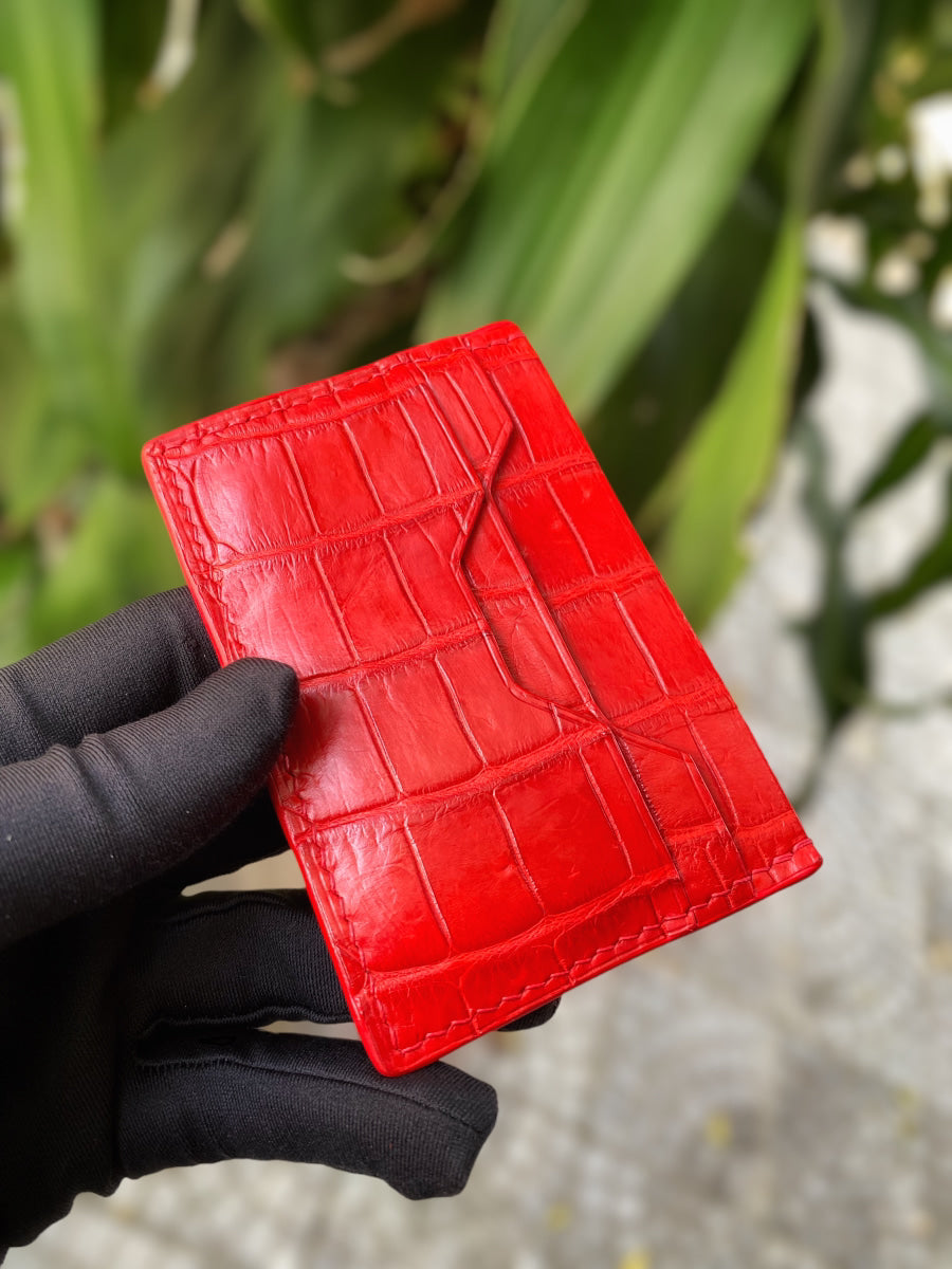 Custom Red Alligator Card Holder