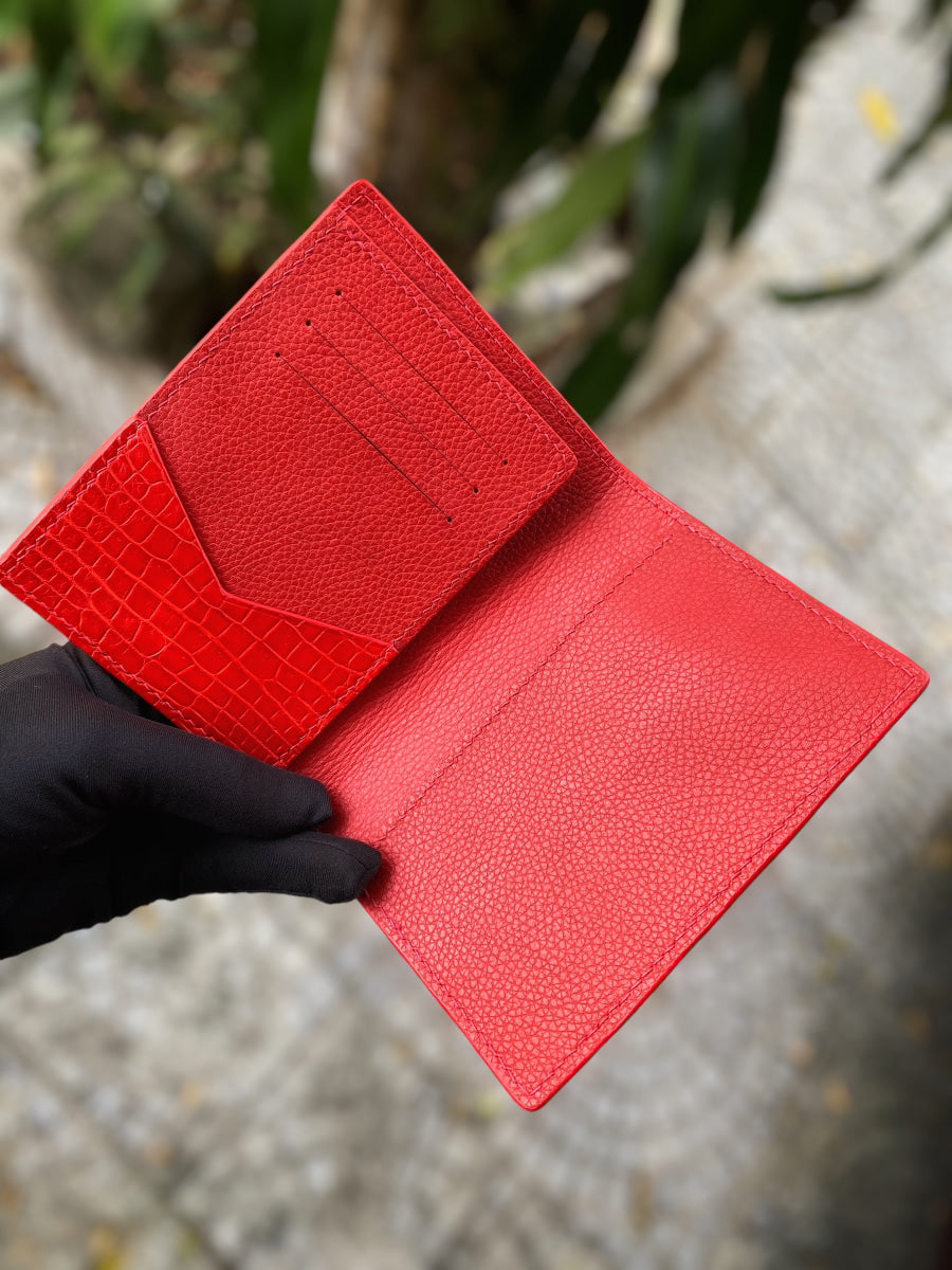 Custom Red Alligator Passport Holder