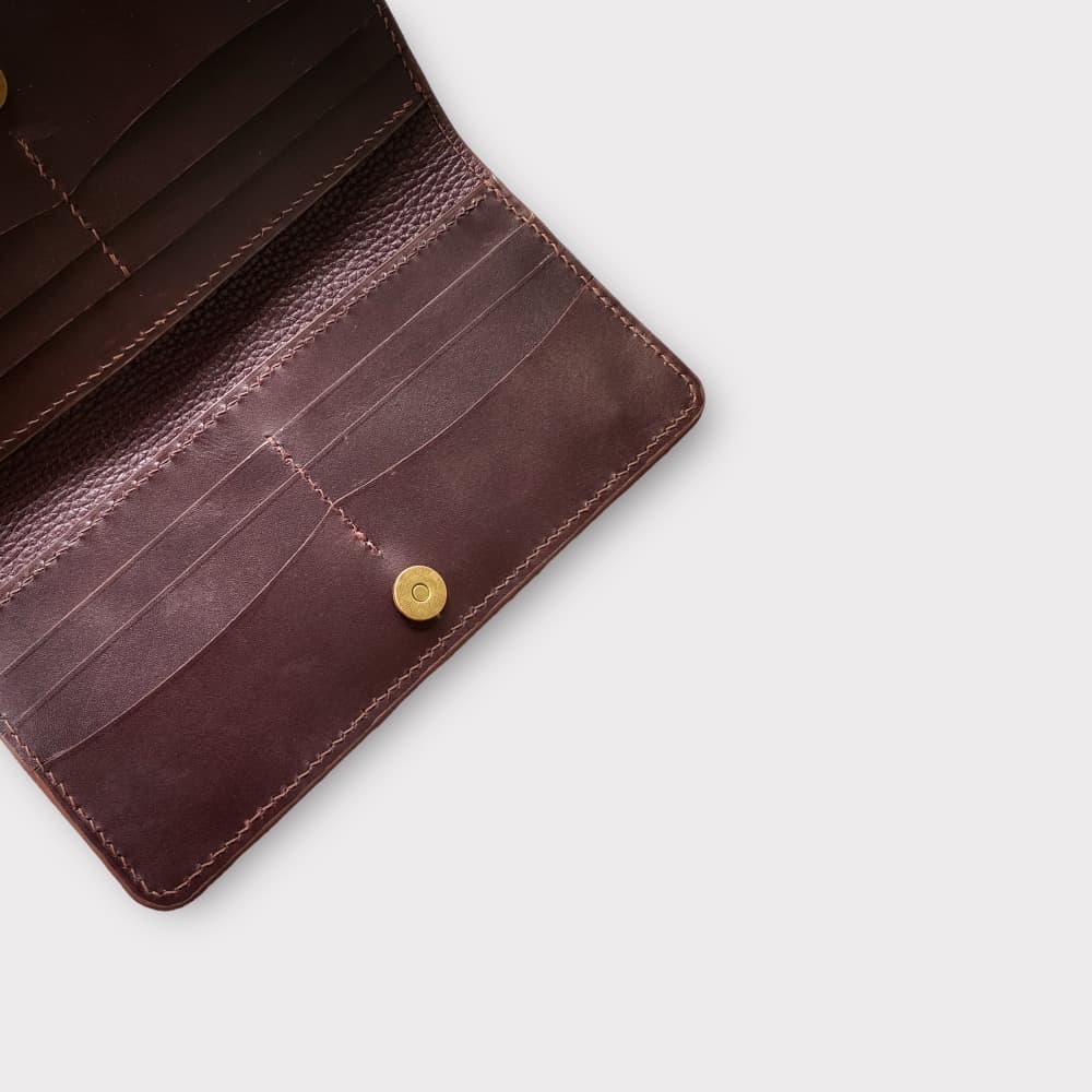 Custom Hand-Carved Skull Ace Card Long Wallet