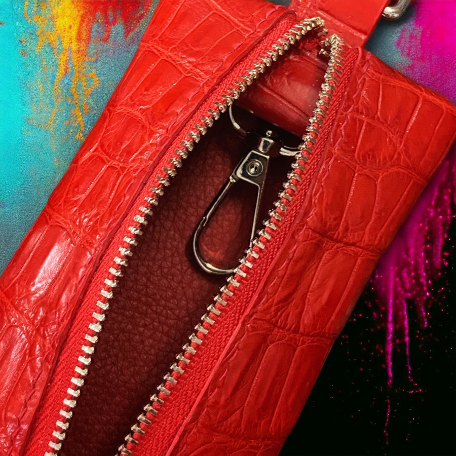 Custom Red Alligator Key Pouch