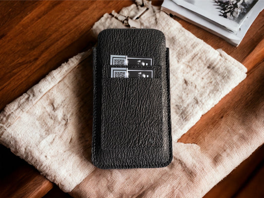 Custom Black Shark Skin Leather Phone Case