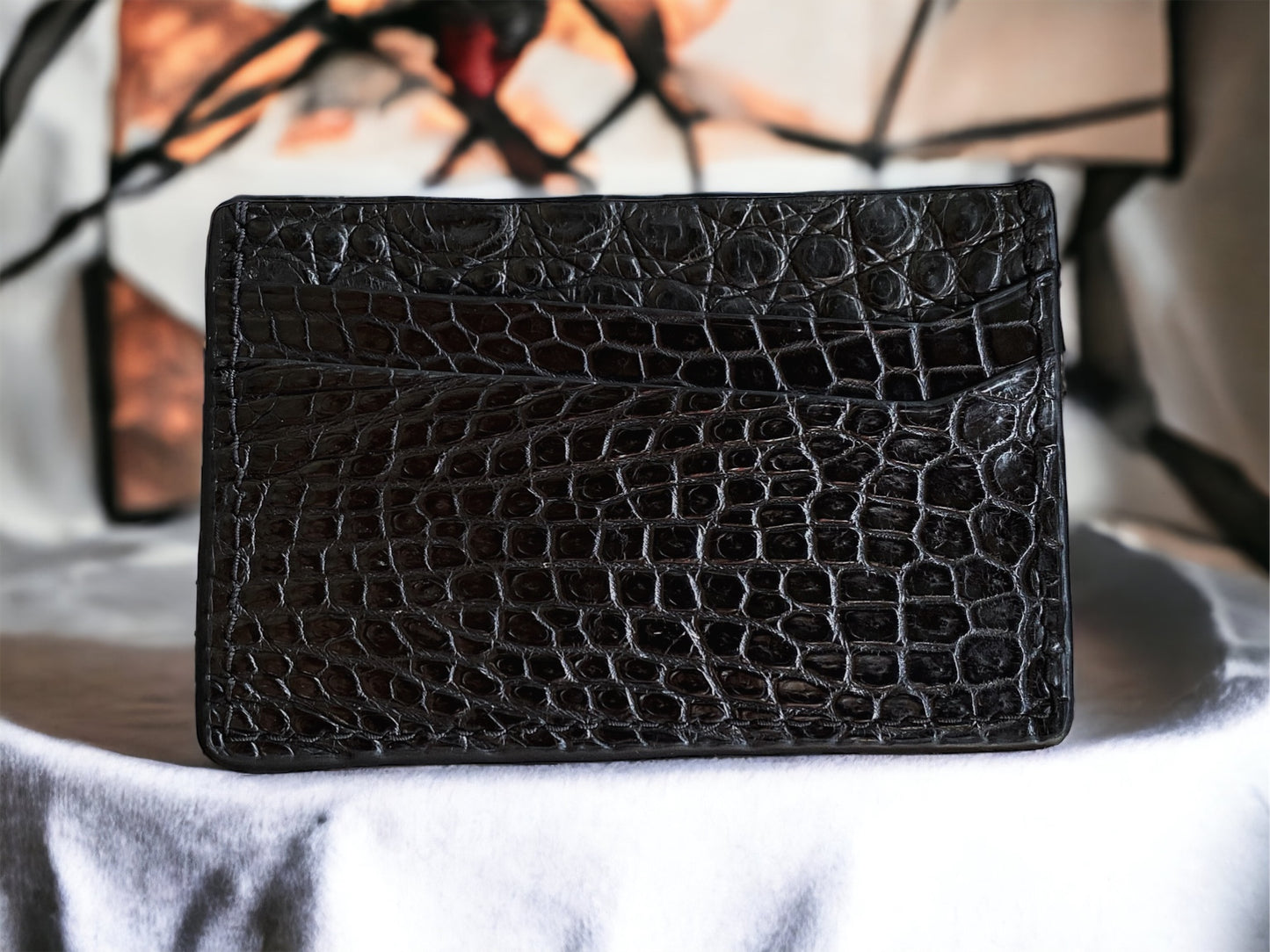 Black Alligator Card Holder