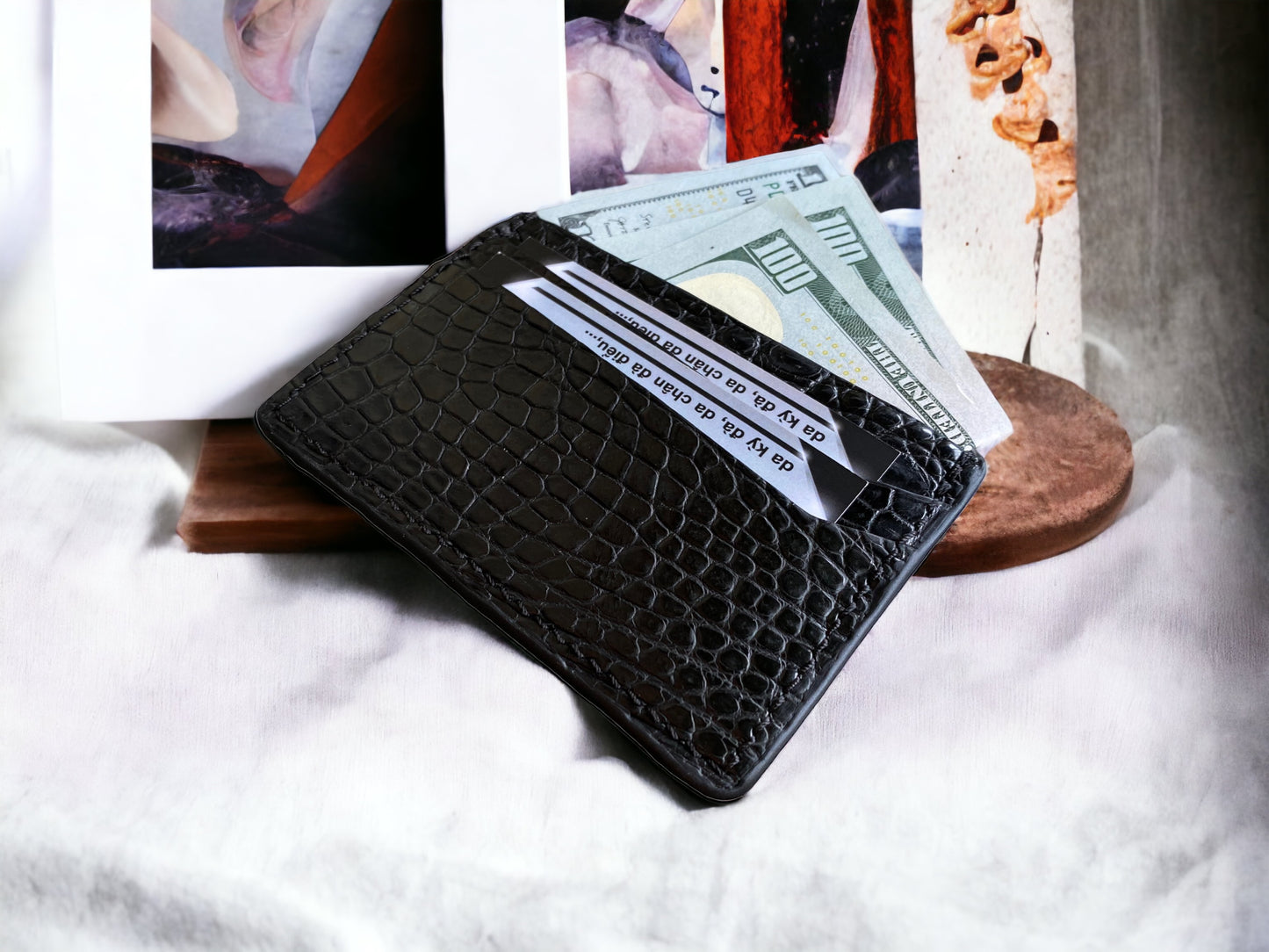 Black Alligator Card Holder