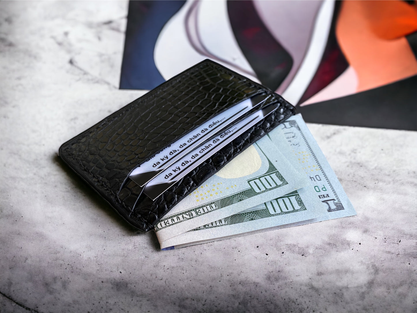 Black Alligator Card Holder