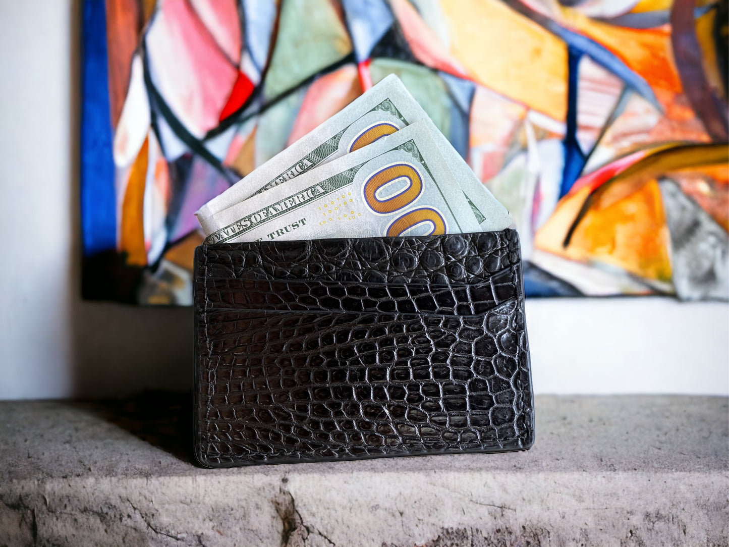 Black Alligator Card Holder