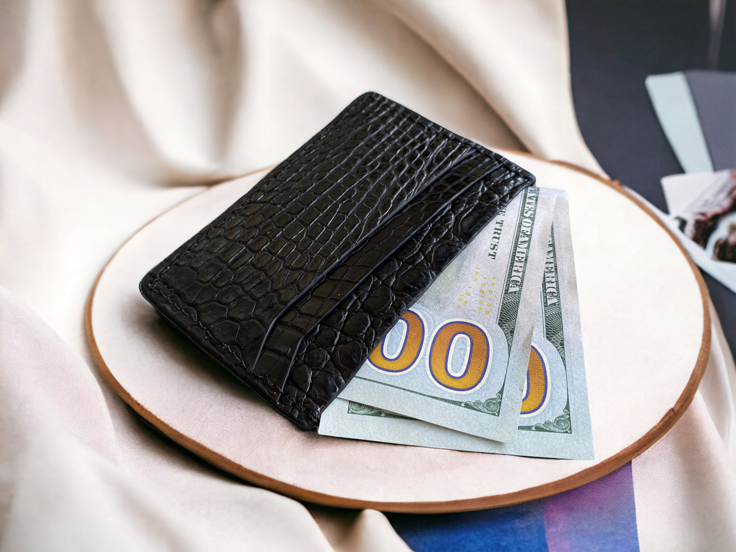 Black Alligator Card Holder