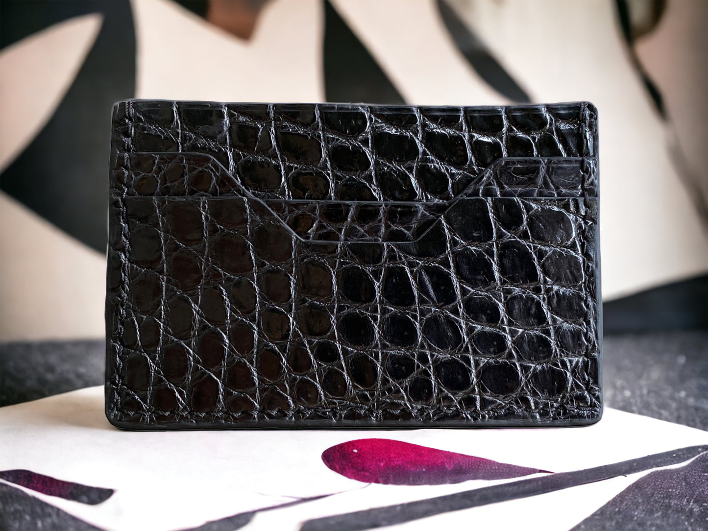 Black Alligator Card Holder