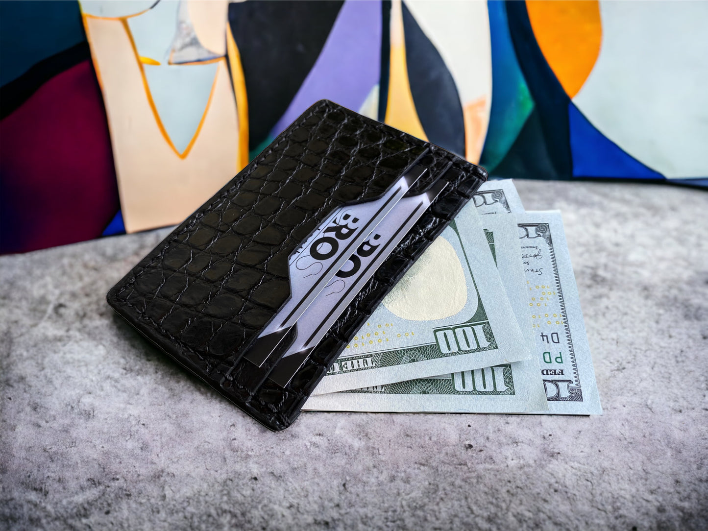 Black Alligator Card Holder