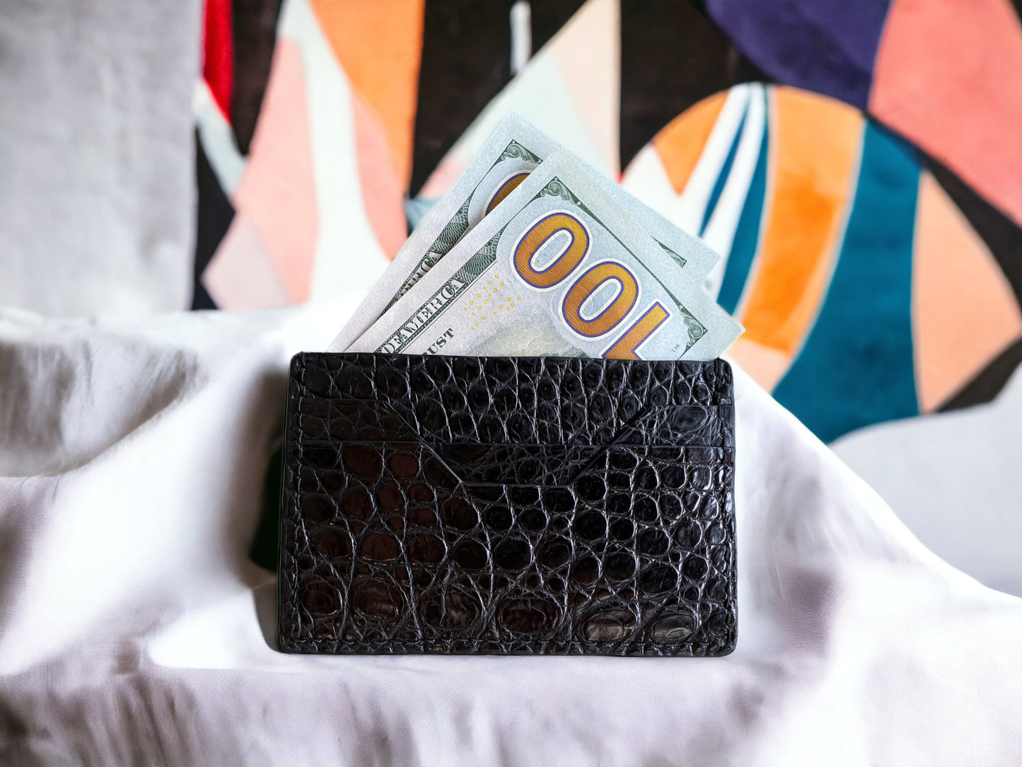 Black Alligator Card Holder