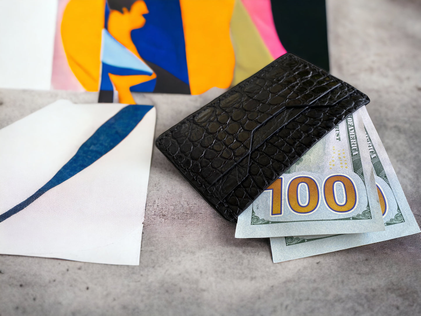 Black Alligator Card Holder