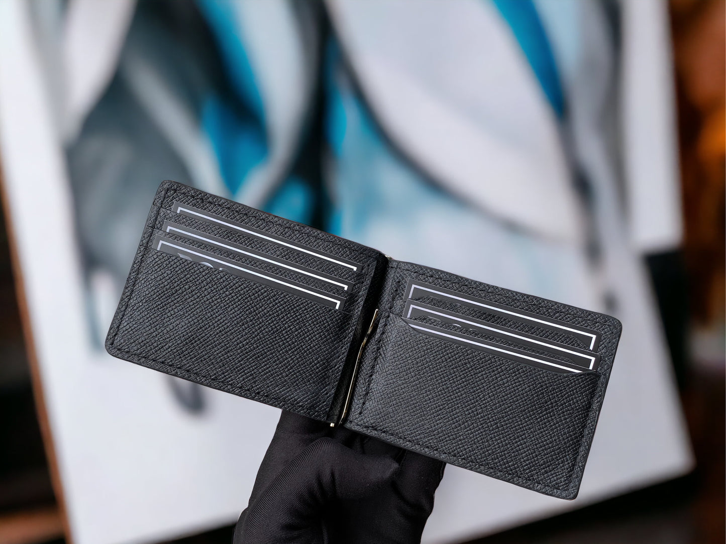 Custom Minimalist Cowhide Leather Money Clip