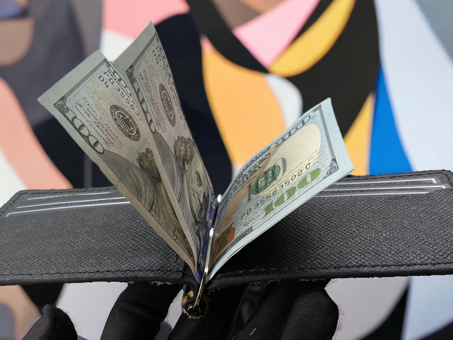 Custom Minimalist Cowhide Leather Money Clip
