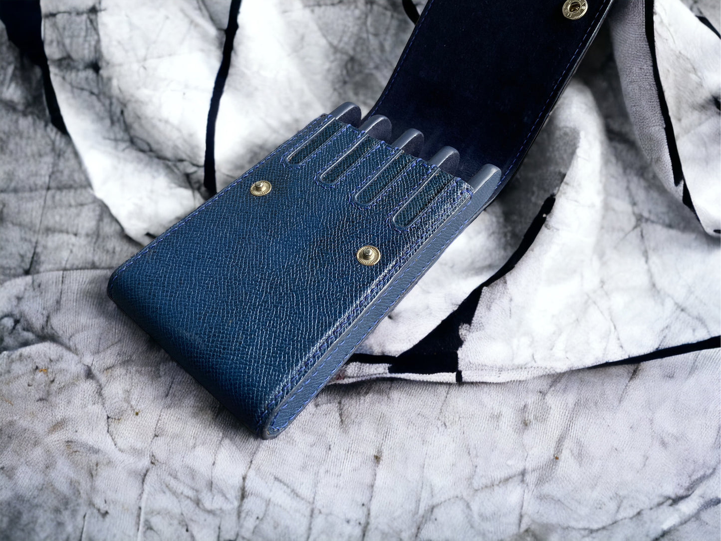 Epsom Navy Blue Cowhide Pen Case