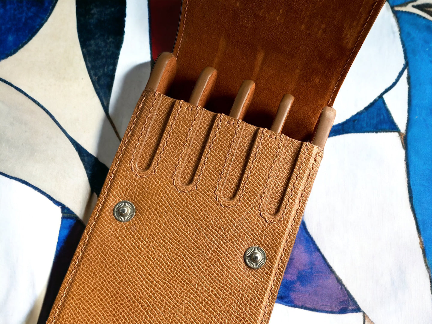 Light Brown Cowhide Pen Case