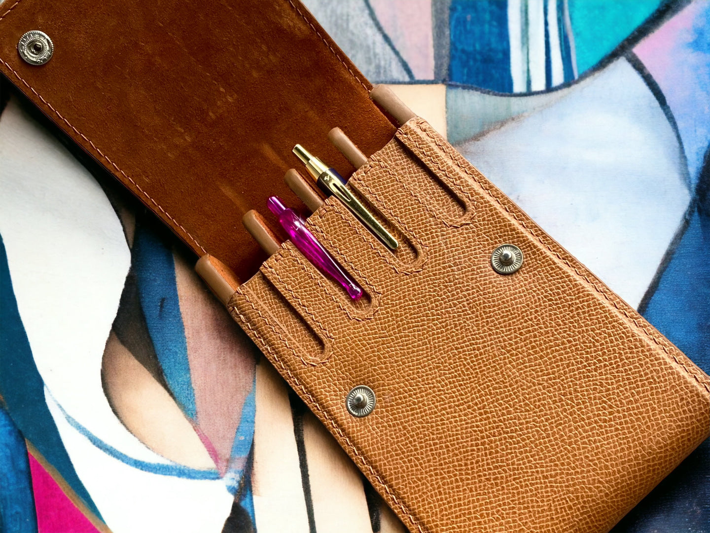 Light Brown Cowhide Pen Case