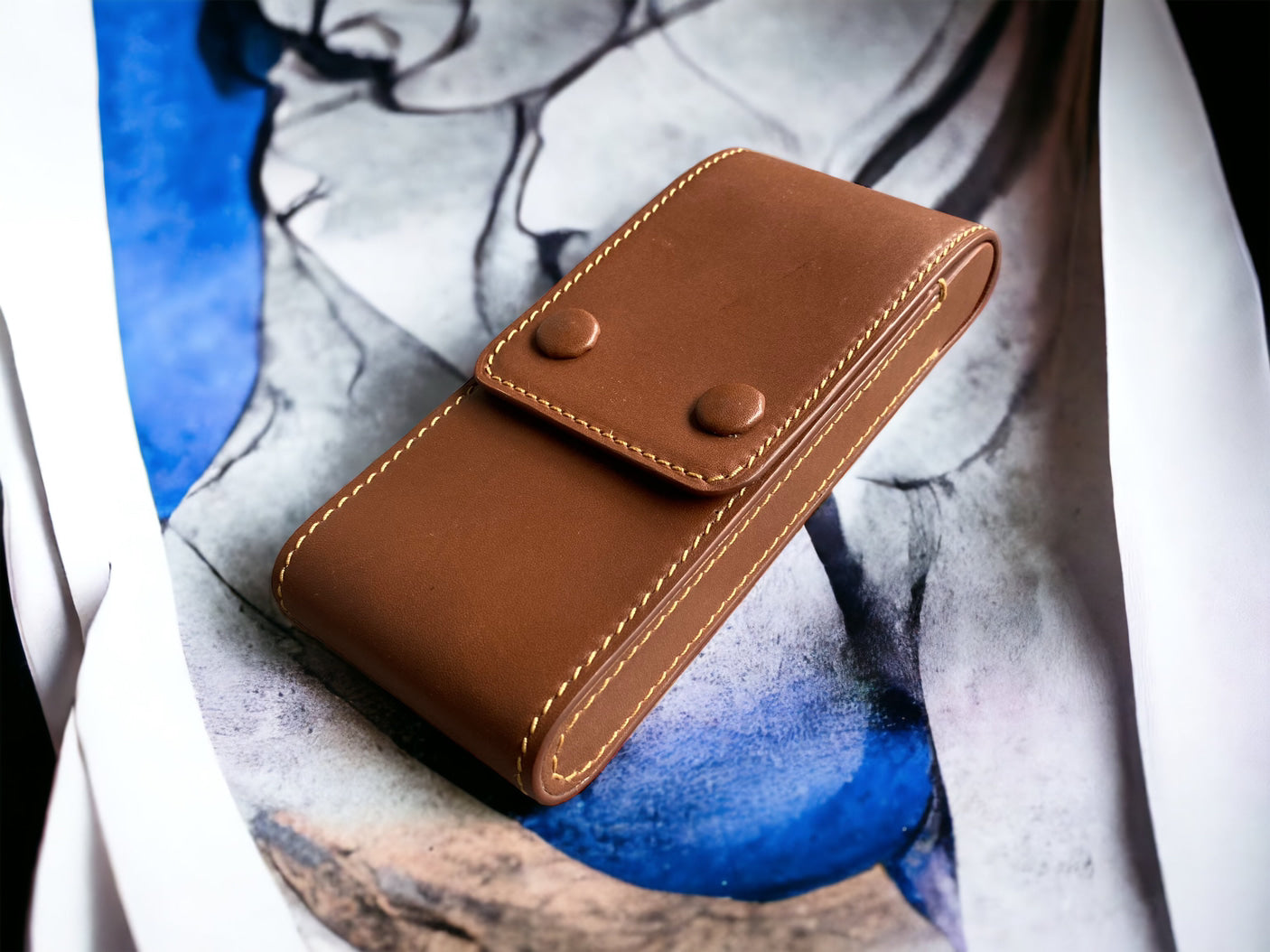 Brown Cowhide Pen Case