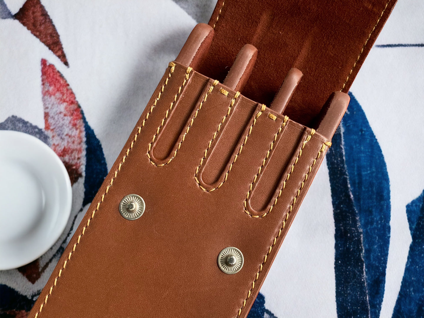 Brown Cowhide Pen Case