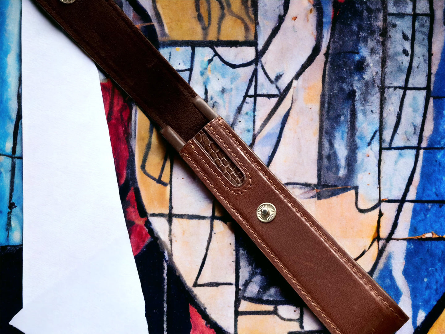 Dark Brown Cowhide Pen Case