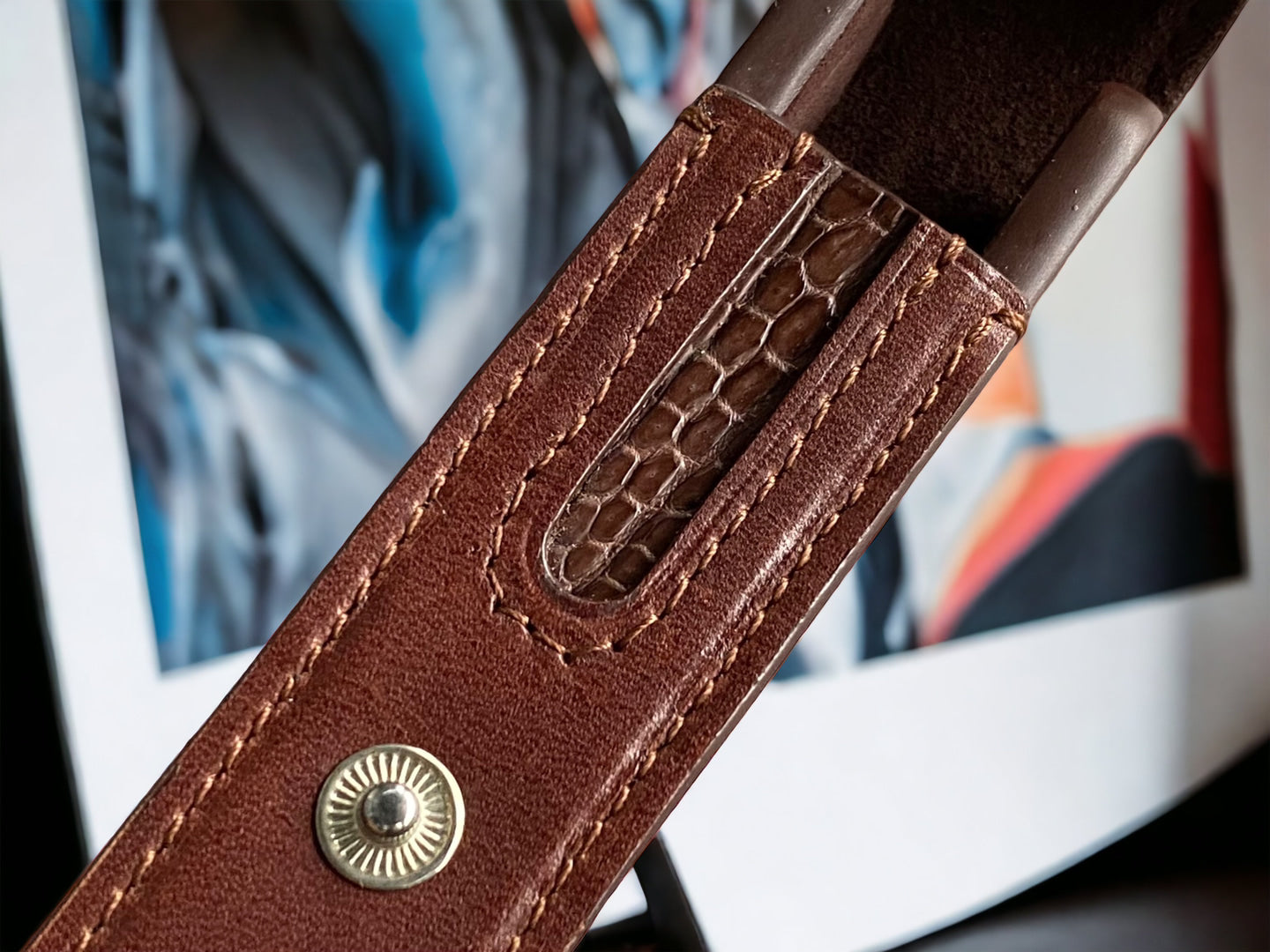 Dark Brown Cowhide Pen Case