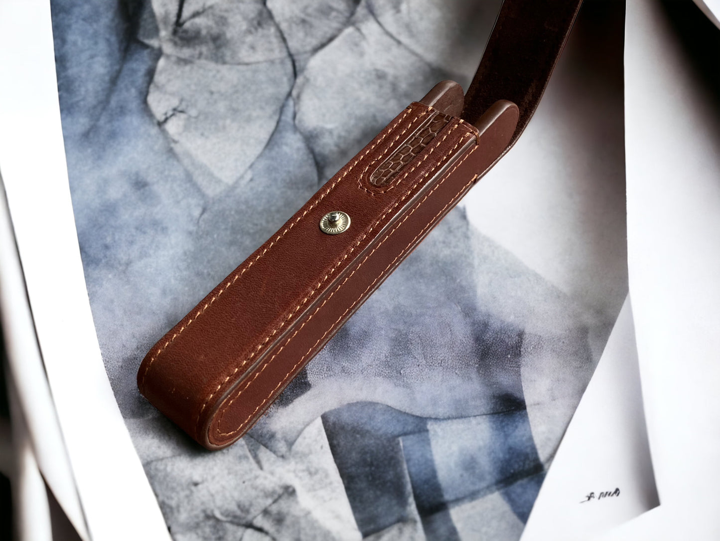 Dark Brown Cowhide Pen Case