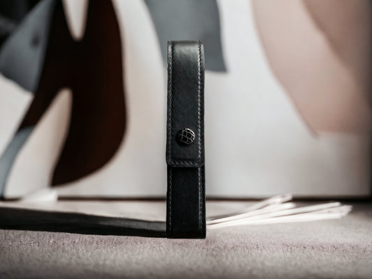 Black Cowhide Pen Case