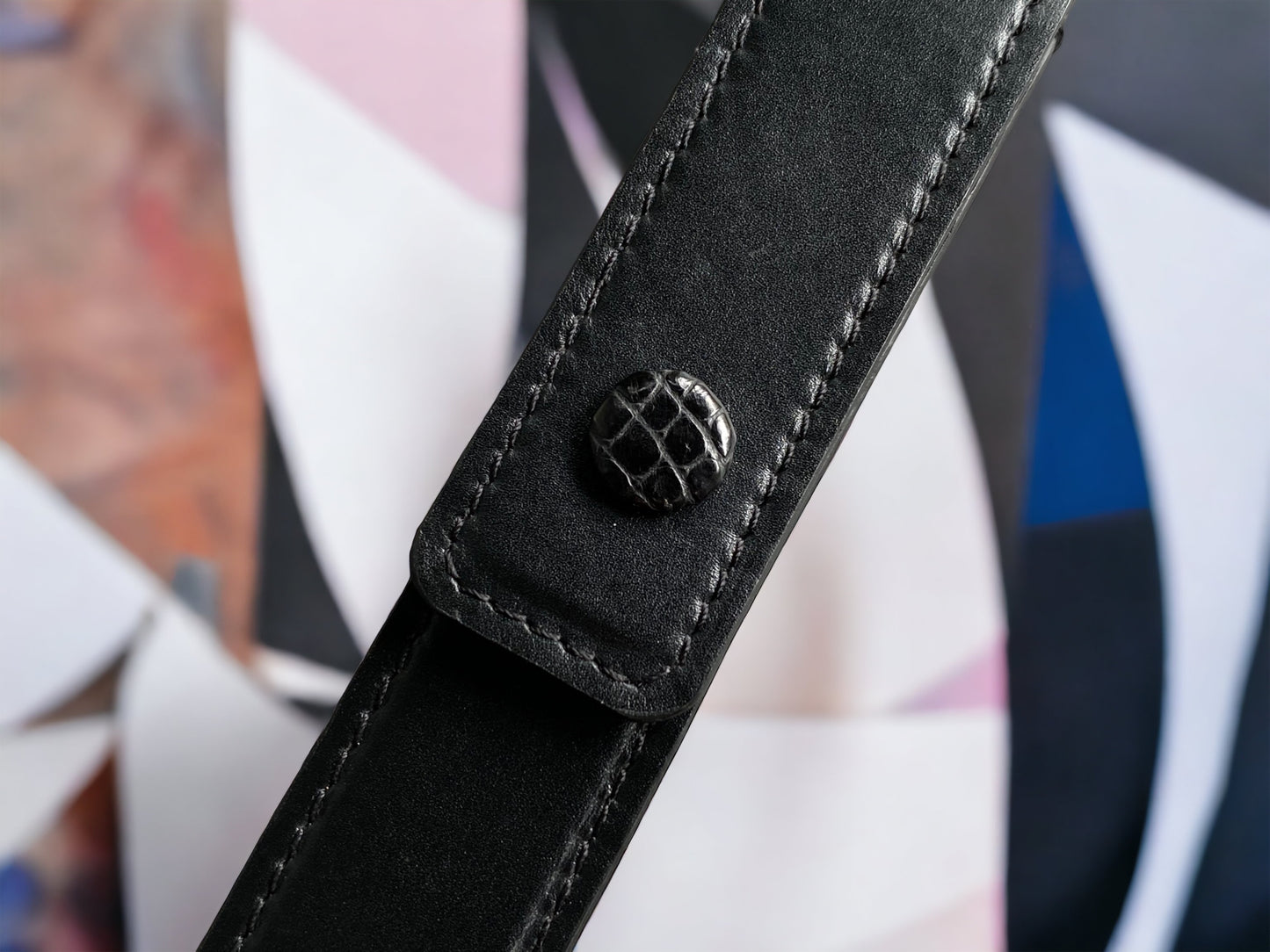 Black Cowhide Pen Case
