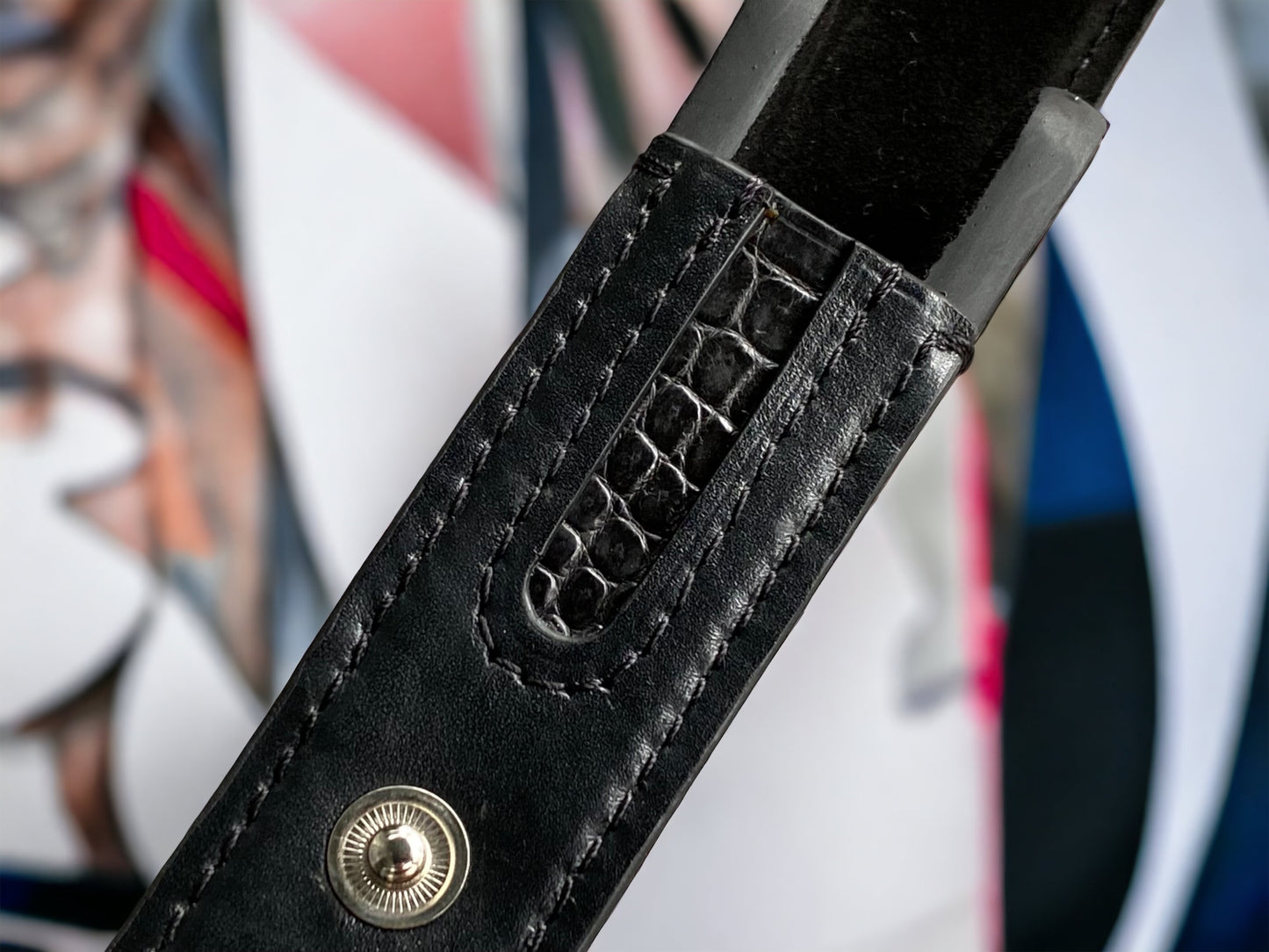 Black Cowhide Pen Case