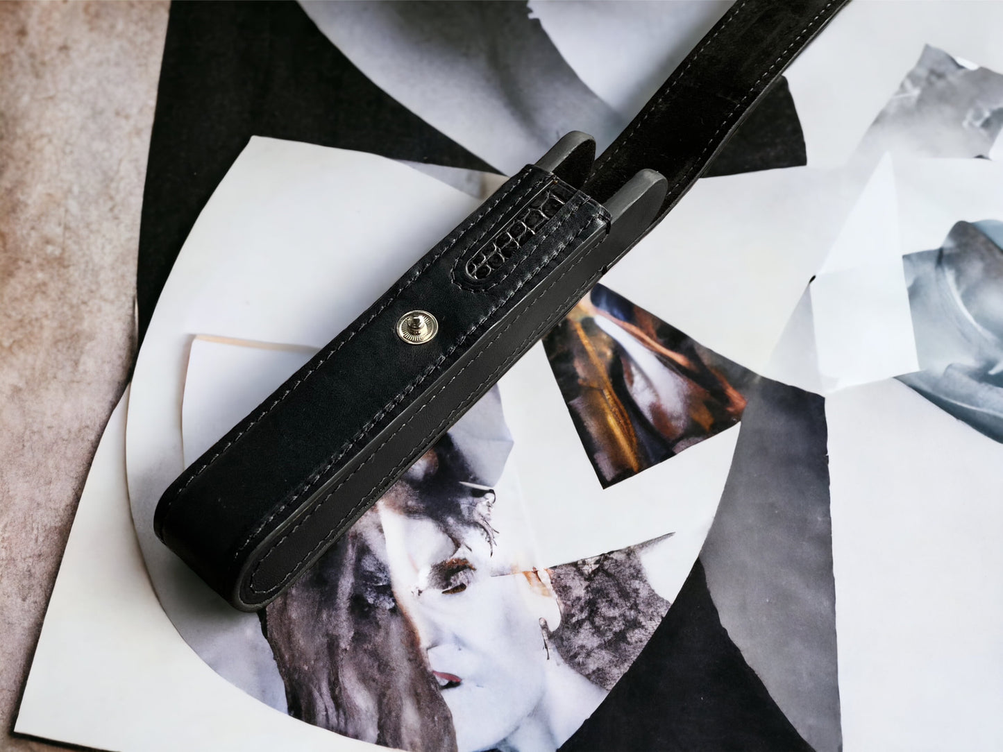 Black Cowhide Pen Case