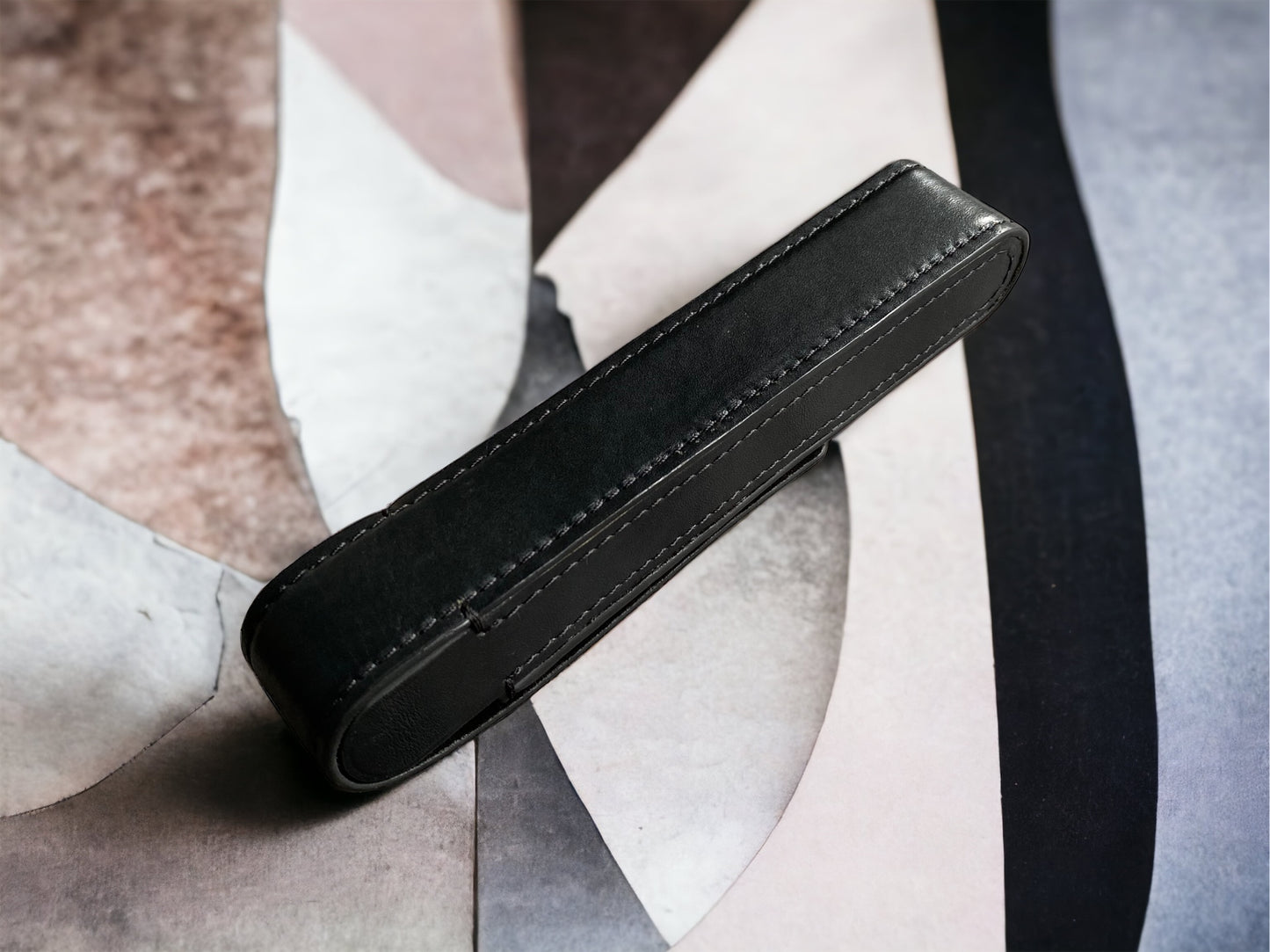 Black Cowhide Pen Case