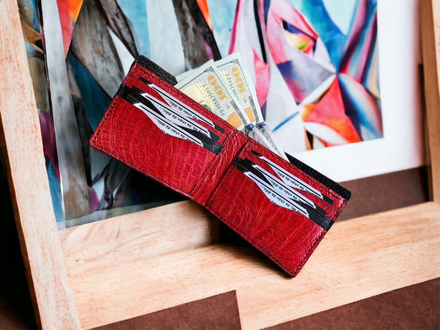 Custom Black Shark Skin & Alligator Men Wallet
