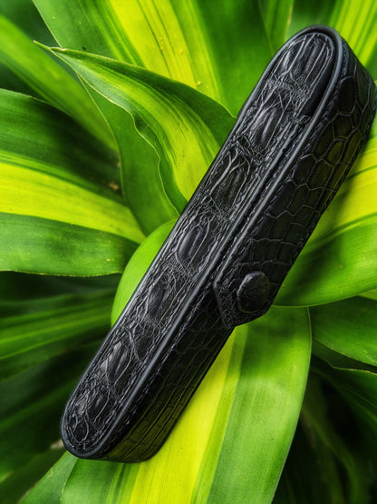 Black Alligator Pen Case