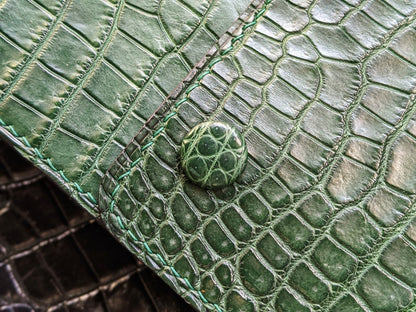 Green Alligator Pen Case