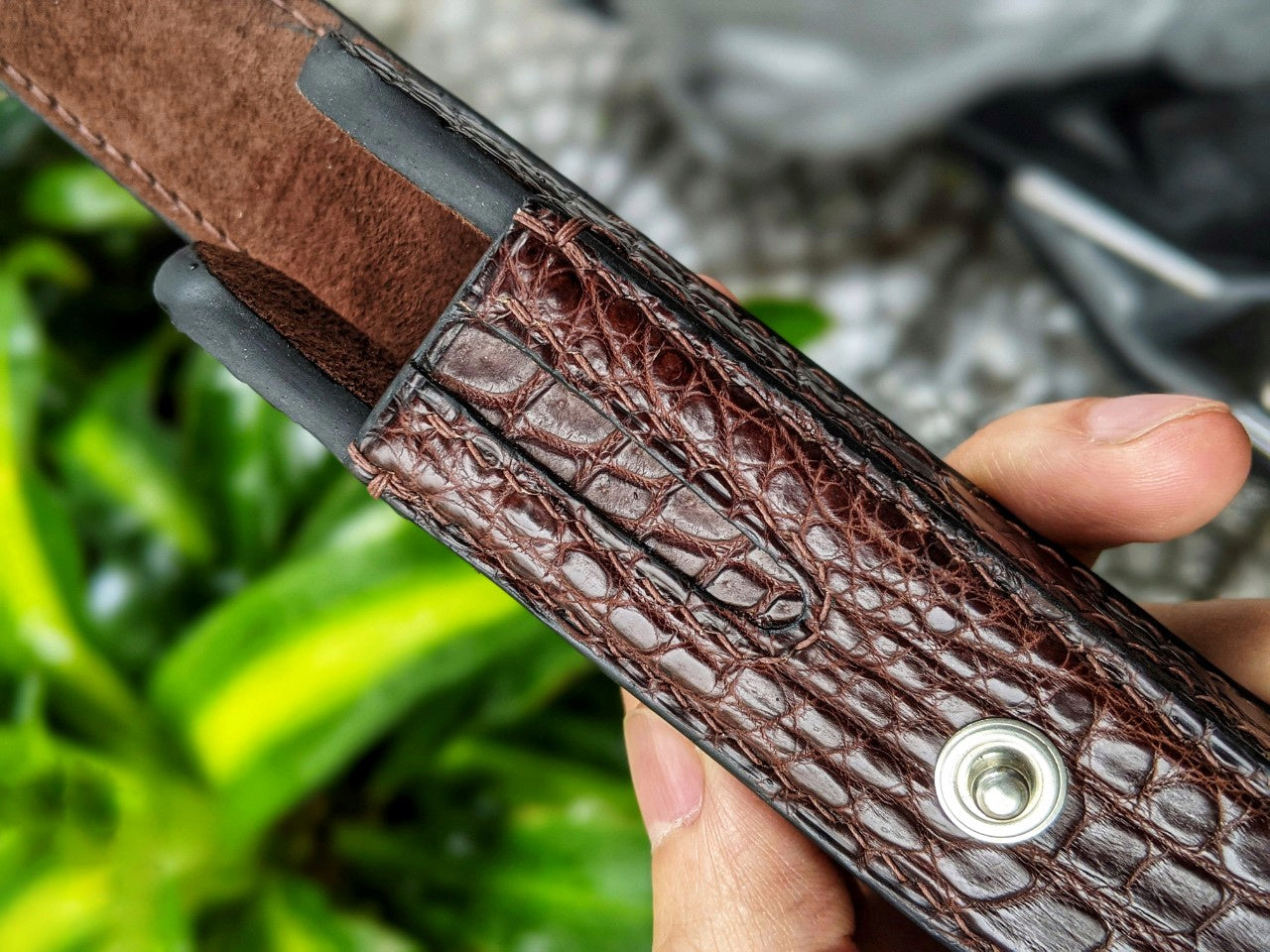 Brown Alligator Pen Case